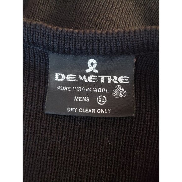 80s/90s Black and Blue‎ Wool Sweater - Picture 4 of 6